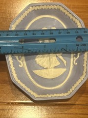 Vintage Blue Jasperware Trinket Dishes Neoclassical Cherub Cameo Trays Pair