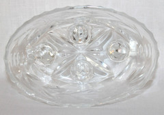 6 Glass Wrapped Candy Pieces Murano Style With Clear Glass Unbranded Bowl-WRC