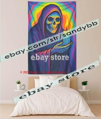 Psychedelic reaper wall tapestry energy gothic 39X59 in