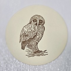 Decoupage Owl Coasters Brown Paper Craft Set of 14