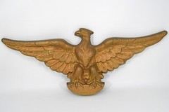 VTG Cast Aluminum Gold Painted Eagle Phoenix Bird Wall Plaque Roquet Antique 21″