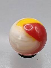 .62″ Akro Corkscrew Popeye Yellow, Red, White Marble- #CE131