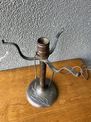 Arts Crafts Vintage Lamp Mid Century Nouveau Tiffany Era ATTr: Heintz Art Metal