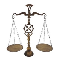 Vtg Solid Brass Cherub Table Decor Balance Justice Scale 50s 60s Mid-century