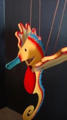 Flying Seahorse Yellow Mobile Sea Shore Decor Colombia Fair Trade Hand Painted