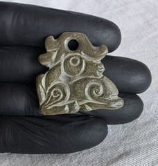 300 BC Ancient Greek Carved Engraved Gemstone Pendant Medallion Amulet Griffin