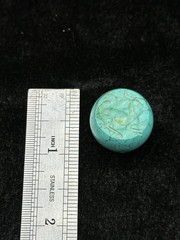 Ancient Near Eastern Sassanid Sasanian Turquoise Intaglio Seal Stamp Dome Bead