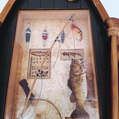 Fisherman’s Wooden Row Boat Bass Cabin Hanging Wall Art Decor