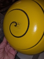 Vintage Bright Yellow Swirled Art Dish Handcrafted In California 8″ wide
