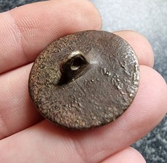 Post Medieval Button 17th Century Decorated Thistle Metal Detecting Find Antique