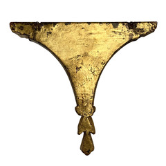 VTG Hollywood Regency Gold Ornate Fluted Wall Shelf Bracket Sconce Corbel