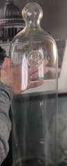 Stunning Oversized Hand Blown Art Glass Cloche / Display Dome Bullicante Bubbles