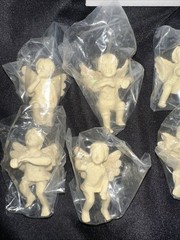 6 Resin Cherub Angels Planter Pot Edge Hangers Huggers In Original Packaging