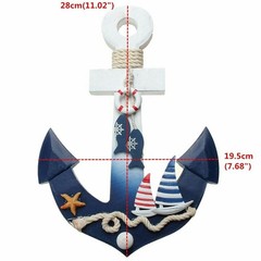 1PC New Anchor Maritime Decoration Wood Wall Hanging Hook Ship Sailboat Gift US