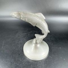 Vintage UPL Metal Pewter Jumping Fish Figurine Made In Ireland Figurine Marked