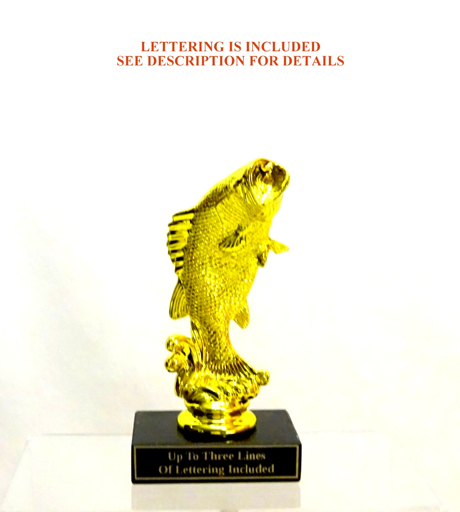 LARGE MOUTH STANDING BASS BLACK MARBLE BASE