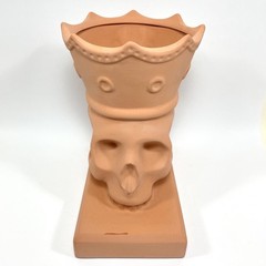 Ikea Foremal Earthware Skull Vase Planter Per B Sundberg Crown Goth 2018 Rare