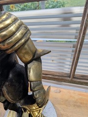 Medieval Knight Cast Metal Decor VTG Japan