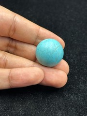 Ancient Near Eastern Sassanid Sasanian Turquoise Intaglio Seal Stamp Dome Bead