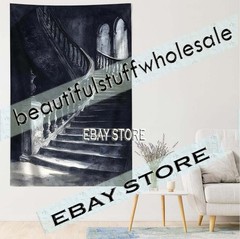 Gothic Interior Stairs Wall Hanging Tapestry Dark Aesthetic 39X59 in