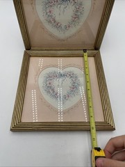 VTG Home Interiors Homco Pink Floral Heart Framed Wall Art Print Set of Two