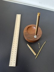 Ink Stand made from Teak of HMY Britannia Royal Yacht Original Antique Desk 1987