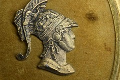 Vintage Roman Bust Warrior Spartan Greek Silhouette Framed Art Decor MCM