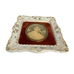 Vintage A Cameo Creation Hubak Lady by Unknown Artist Porcelain Frame Japan READ