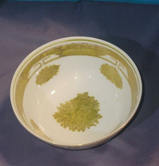 Vintage Japanese Bowl White Porcelain Gold Hand Painted Design marked LJ