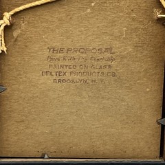 Vintage Foil Back Reverse Painted Pairs With The Courtship NY Silhouettes 4×6