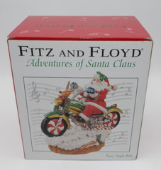 Fitz & Floyd Adventures of Santa Claus Motorcycle Musical Figurine Jingle Bells