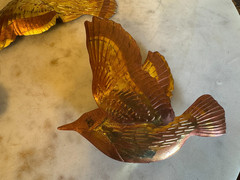 Set of 3 Vintage Home Interiors Gold Tone Tin Birds in Flight