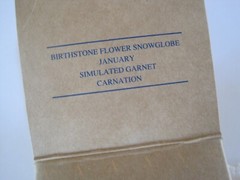 Avon Birthstone Flower Snowglobe January Garnet Carnation