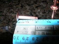 Lot of 3 Copper Rivets Longaberger BASKET Handle Repair Kit 1/8″ Round 1″ Length