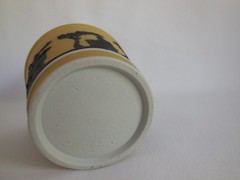 Antique Wedgwood Jasperware Yellow Buff Dip w/ Black Relief Jardiniere Cache Pot