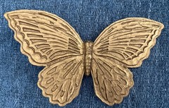 Vintage Homeco Gold Tone Hanging Butterfly Wall Art Made In USA