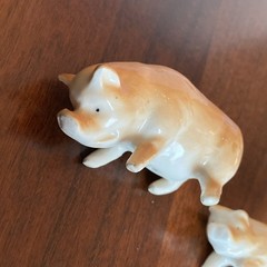 Small Mini Vintage Ceramic Pigs Miniature Unbranded