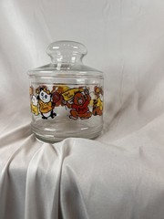 Vintage 1980s Shirt Tales Glass Cookie Candy Jar Hallmark Tyg Digger Pammy