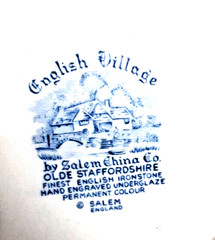 English Village by Salem China Co. Olde Staffordshire/ Excellent cond. 10″