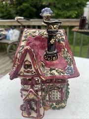 Vtg Blue Sky Clayworks Cozy Corner House Tea Light 2000 10x6x6” Heather Goldminc