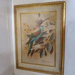 Pair of Vintage Basil Ede Bird Plaques-Gilt on Wood-Made in Italy-16 x 12-1940’s