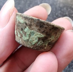 Rare Medieval / Post Medieval Cup Weight Bronze Metal Detecting Find Antique (3)