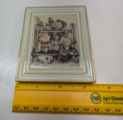 MJ Hummel Bye- Bye Miniature Ceramic Artwork on Easel 4 x 3.5 Inch Switzerland