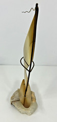 Demott Brass Kite Board Sailing Sculpture on Quartz Base