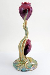 Zsolnay Eosin Double Tulip Art Nouveau Tulip