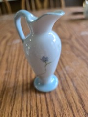 Lot of 4 ceramic porcelain miniature pitchers baskets CFM GDM France F Milli