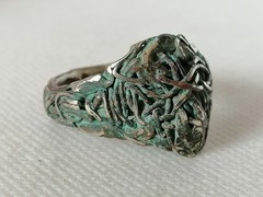 VERY RARE EXTREMELY ANCIENT OLD RING VIKING SILVER COLOR ARTIFACT AUTHENTIC