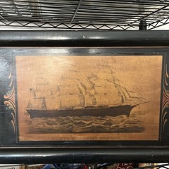 Very Old Wood Tray By Cross London Great Republic Ship Made In Rochester Ny USA