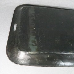 Antique Toleware Pair of Metal Trays Black Hand Painted Floral Stenciled 24″x18″