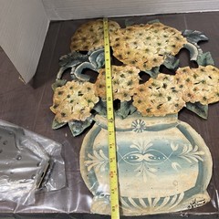 Vintage Metal Hand-painted Hydrangeas Tolewar Signed By Mimi 87